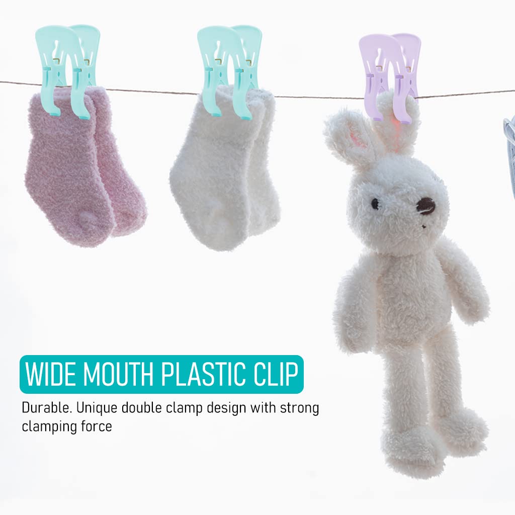 HASTHIP 6Pcs Clothes Clips, Large Cloths Clips, Beach Towel Clip, Cloth Pins, Quilt Drying Clip, Plastic Clothespins for Heavy Laundry, Sheets, Quilts or Blankets (Random Colours) HASTHIP 6Pcs Clothes Clips, Large Cloths Clips, Beach Towel Clip, Cloth Pins, Quilt Drying Clip, Plastic Clothespins for Heavy Laundry, Sheets, Quilts or Blankets (Random Colours)